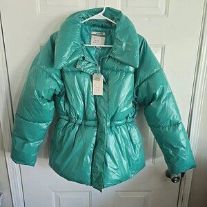 A Brand New Day Women's Teal Water-Resistant Puffer Jacket – Medium